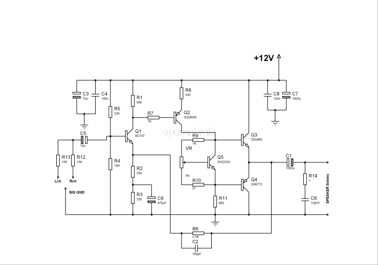 BD139 BD140 audio amplifier schematic